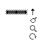 A UML State Fork/Join element showing the element icons (floaties) to the right of its resize handles.