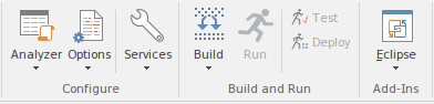 Part of the Code ribbon in Sparx Systems Enterprise Architect.