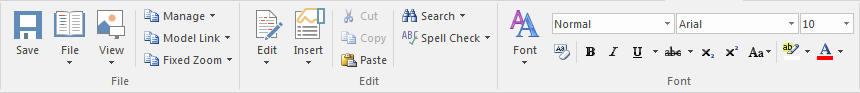 Part of the Document Edit ribbon in Sparx Systems Enterprise Architect.