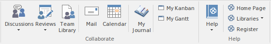 Part of the Start ribbon in Sparx Systems Enterprise Architect.