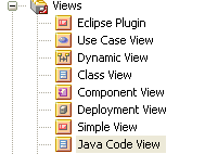 An image showing a customized view added to the end of the Views list in Sparx Systems Enterprise Architect.