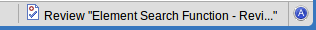 The joined review element's name is added to the status bar.