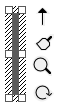 A UML State Fork/Join element showing the element icons (floaties) to the right of its resize handles.