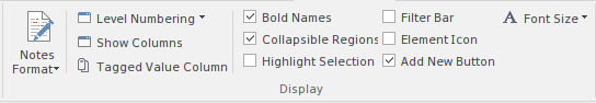 Part of the Specification Manager ribbon in Sparx Systems Enterprise Architect.