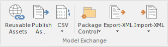 Part of the Publish ribbon in Sparx Systems Enterprise Architect. Part of the Publish ribbon in Sparx Systems Enterprise Architect.