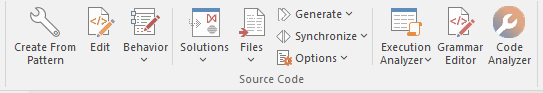 Part of the Code ribbon in Sparx Systems Enterprise Architect. Part of the Code ribbon in Sparx Systems Enterprise Architect.