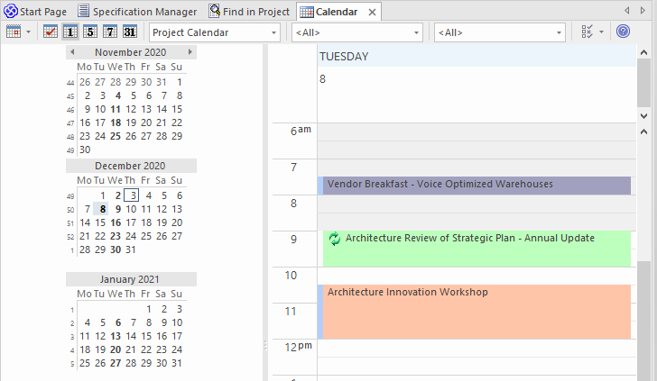 Planning a meeting using the calendar Planning a meeting using the calendar