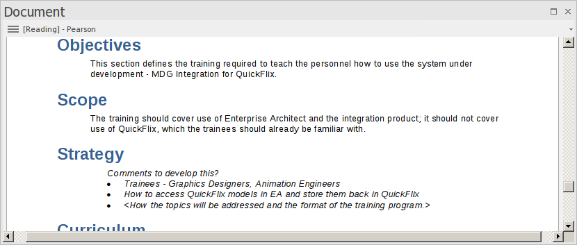 Showing a linked document in the document window. Showing a linked document in the document window.