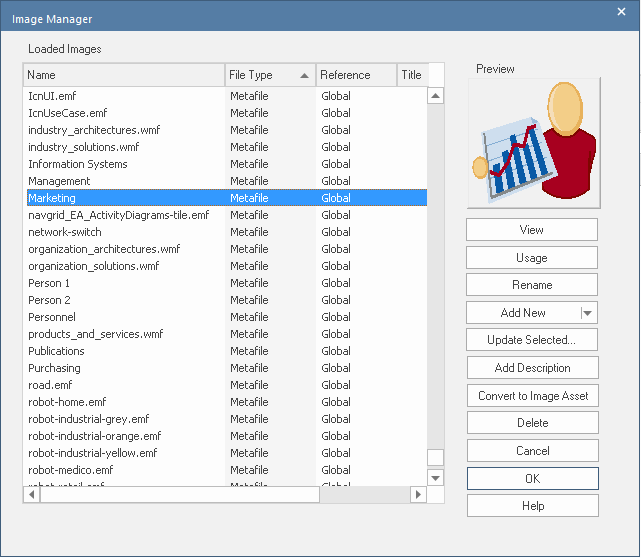 Viewing an image in the Image Manager in Sparx Systems Enterprise Architect. Viewing an image in the Image Manager in Sparx Systems Enterprise Architect.