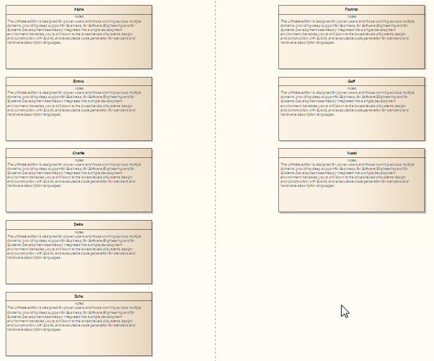 Showing a UML Class diagram where the classes are automatically arranged in a per-page layout. Showing a UML Class diagram where the classes are automatically arranged in a per-page layout.