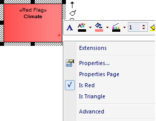 Showing the use of diagram properties to change the appearance of elements on a diagram. Showing the use of diagram properties to change the appearance of elements on a diagram.