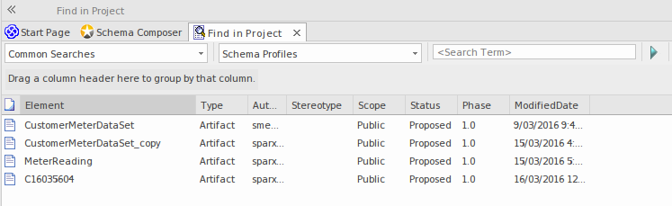 Finding Schema Composer Proflies using Model Search Finding Schema Composer Proflies using Model Search