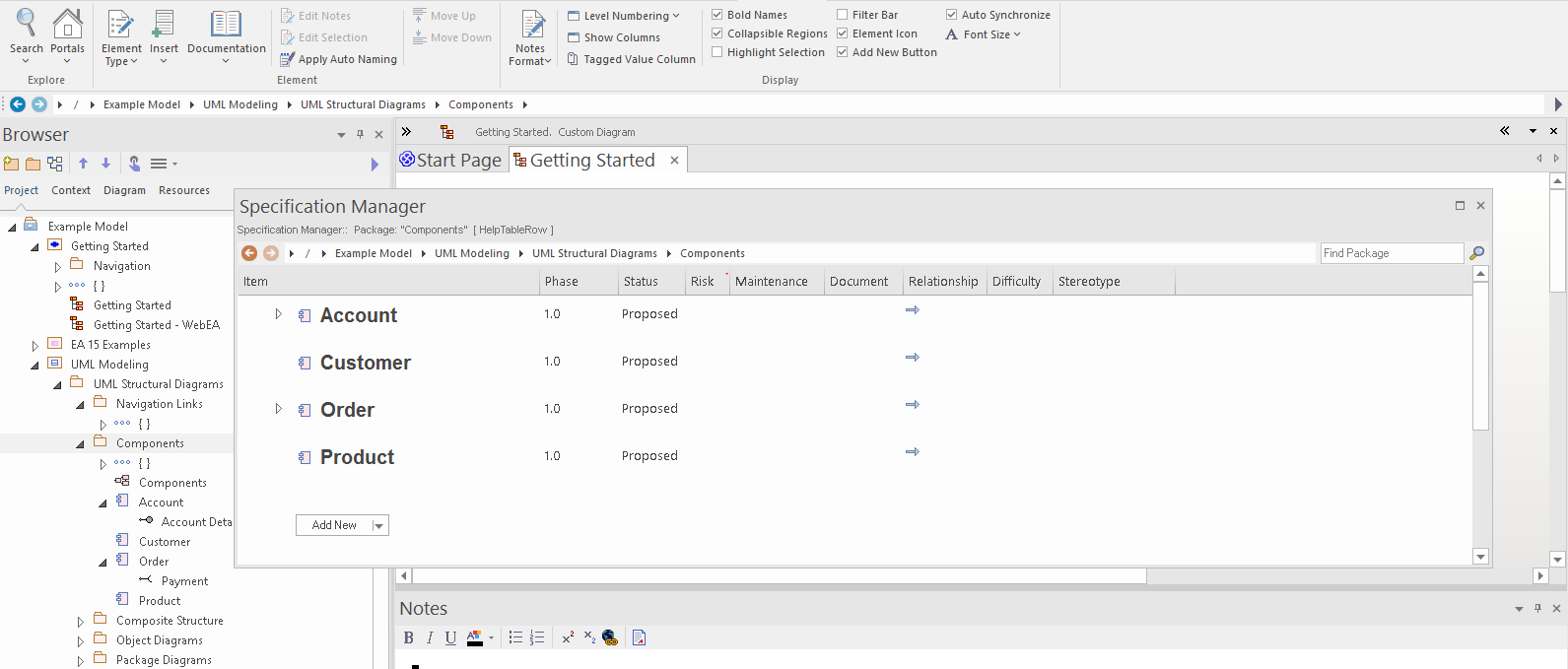 The initial (empty) view of the Specification Manager in Sparx Systems Enterprise Architect. The initial (empty) view of the Specification Manager in Sparx Systems Enterprise Architect.