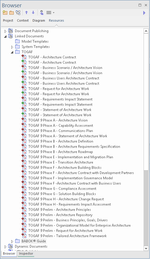 Linked Document Templates for TOGAF documents in Sparx Systems Enterprise Architect. Linked Document Templates for TOGAF documents in Sparx Systems Enterprise Architect.