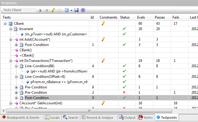 Example Testpoint Run from Example Model The image shows a Testpoint run in progress.