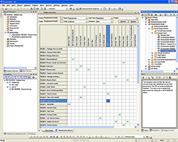 Use the Relationship Matrix within Enterprise Architect to manage Traceability.  Create, modify and delete relationships between elements with a single mouse click.