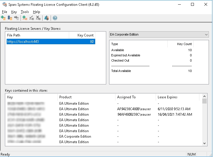 Floating License Server Configuration Client
