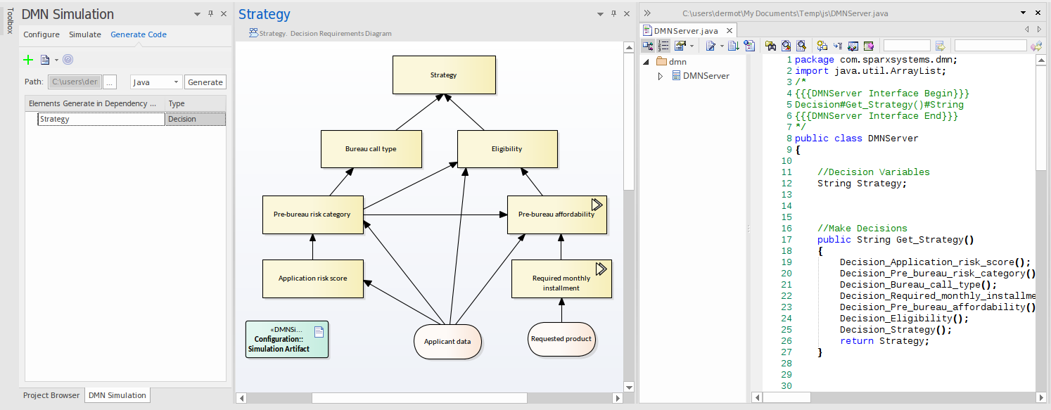 Code Generation from DMN Model